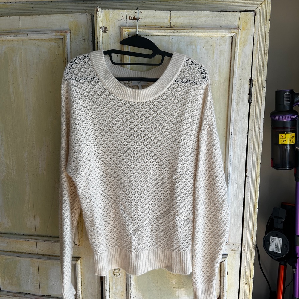 Joie Open Knit Cream Sweater